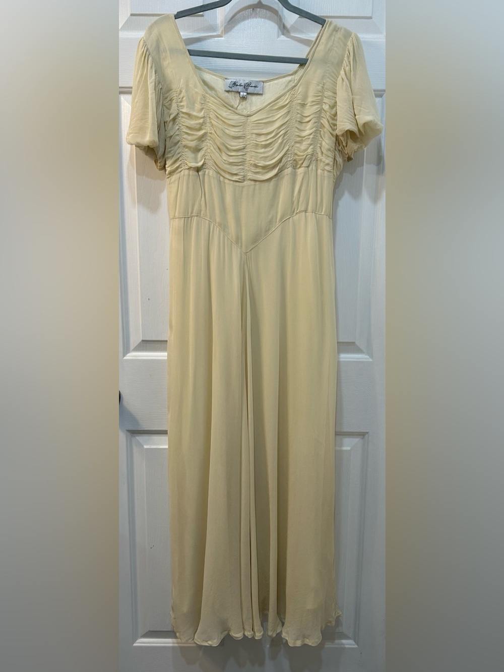 NWT Hopeless Romantic Victorian Pale Butter Dress Sz L Edwardian Renaissance